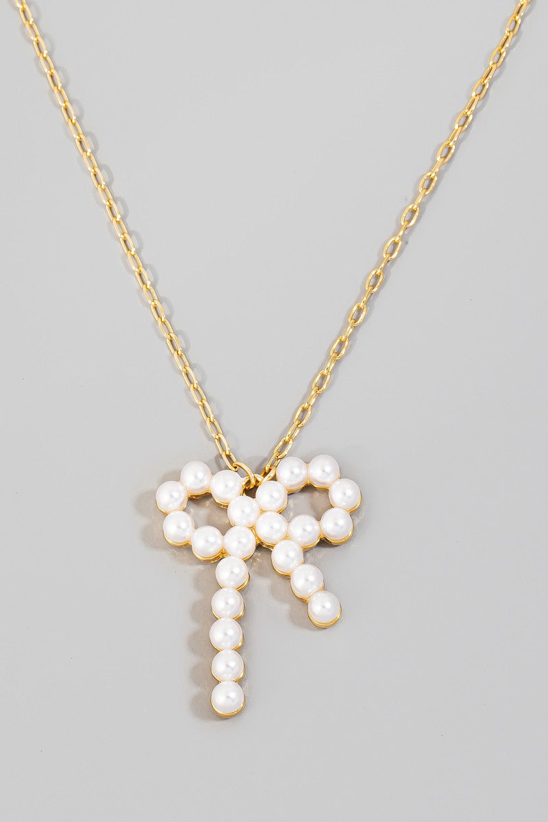 Pearl Bow Necklace