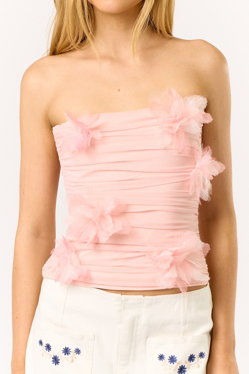In Bloom Ruched Tube Top