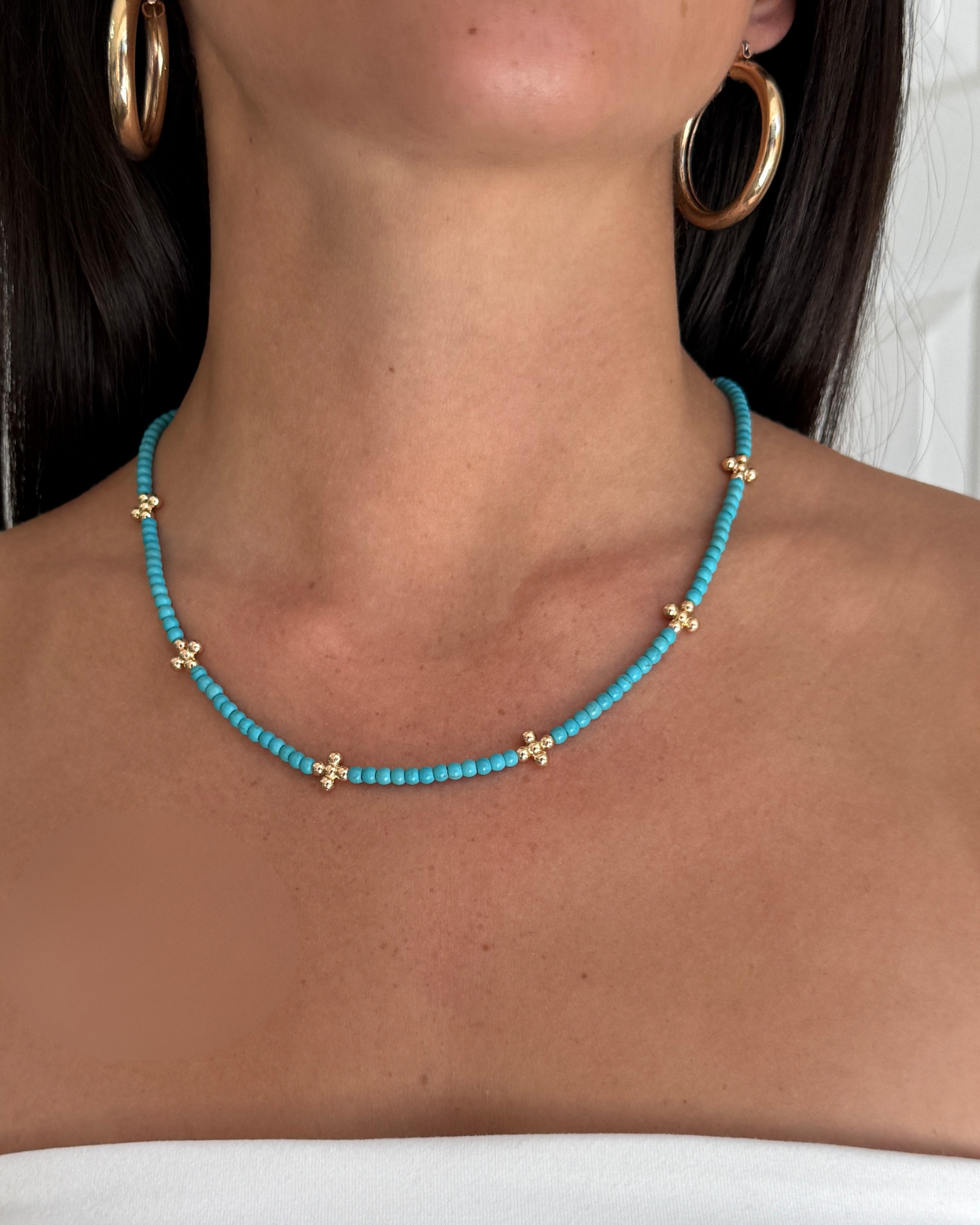 Kai Beaded Necklace — Blue