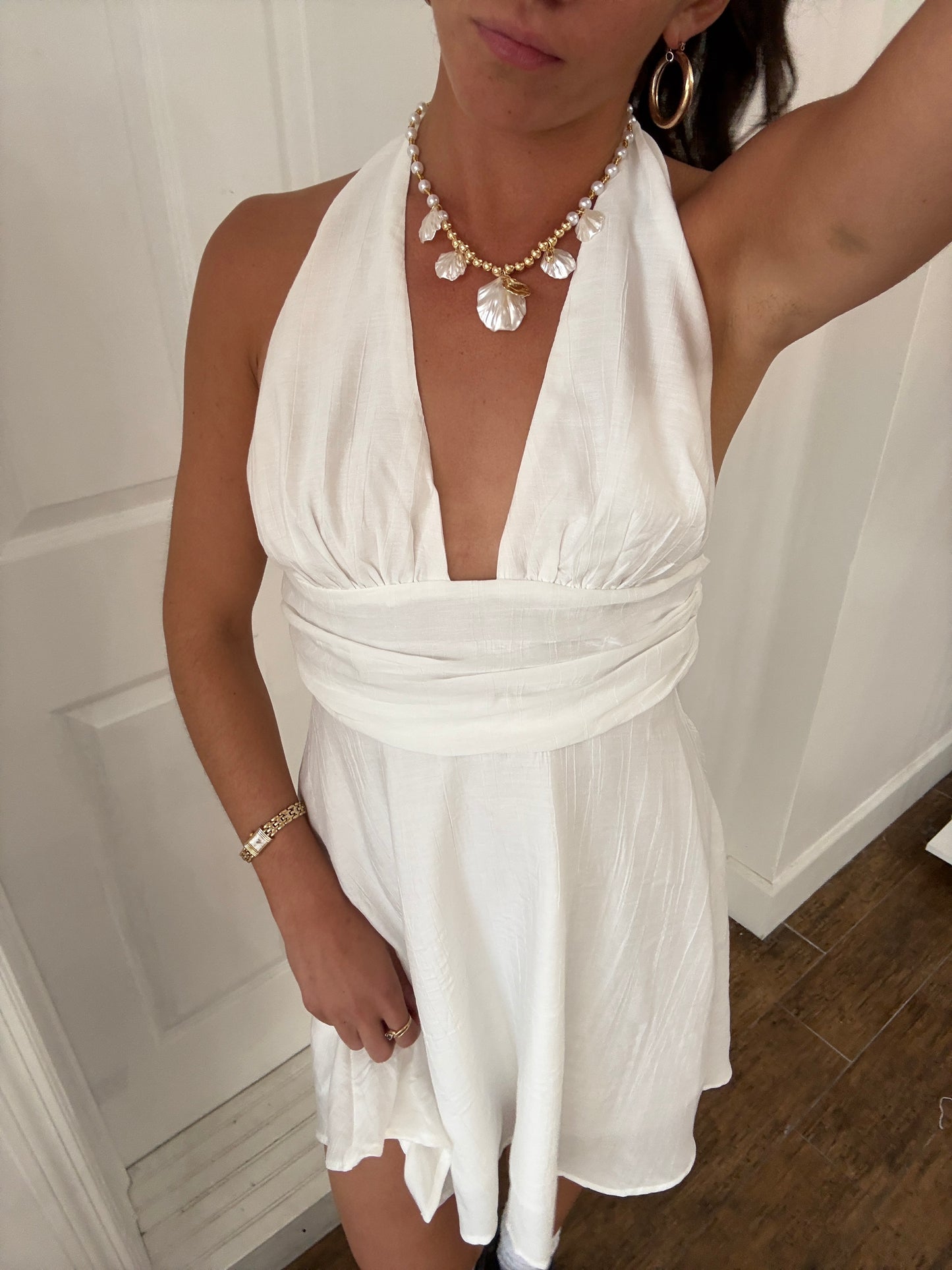 Santorini Sunset Halter Dress