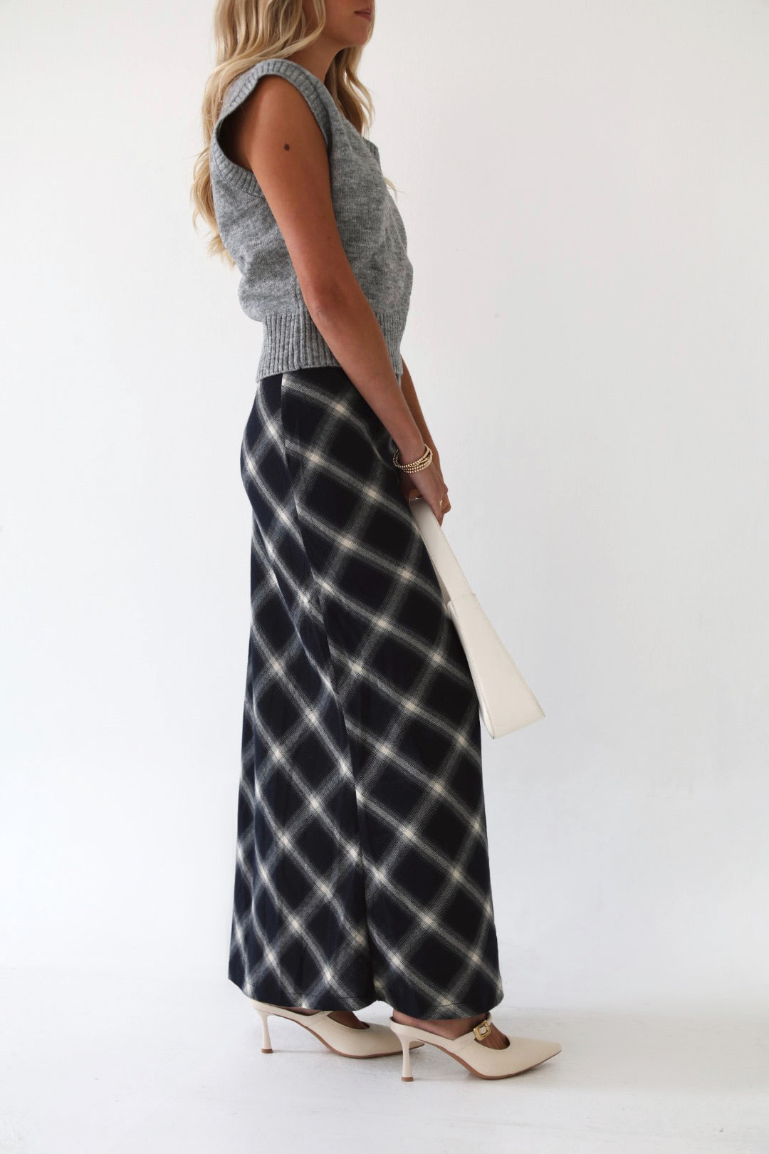 Uptown Plaid Maxi Skirt