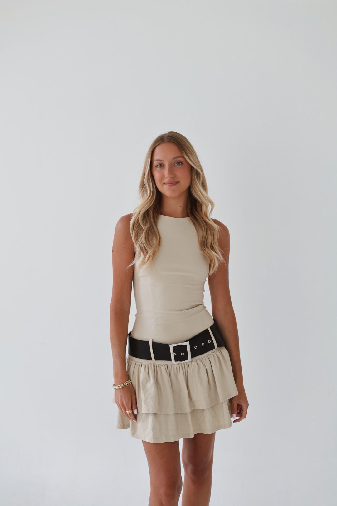 Midnight Metro Belted Dress