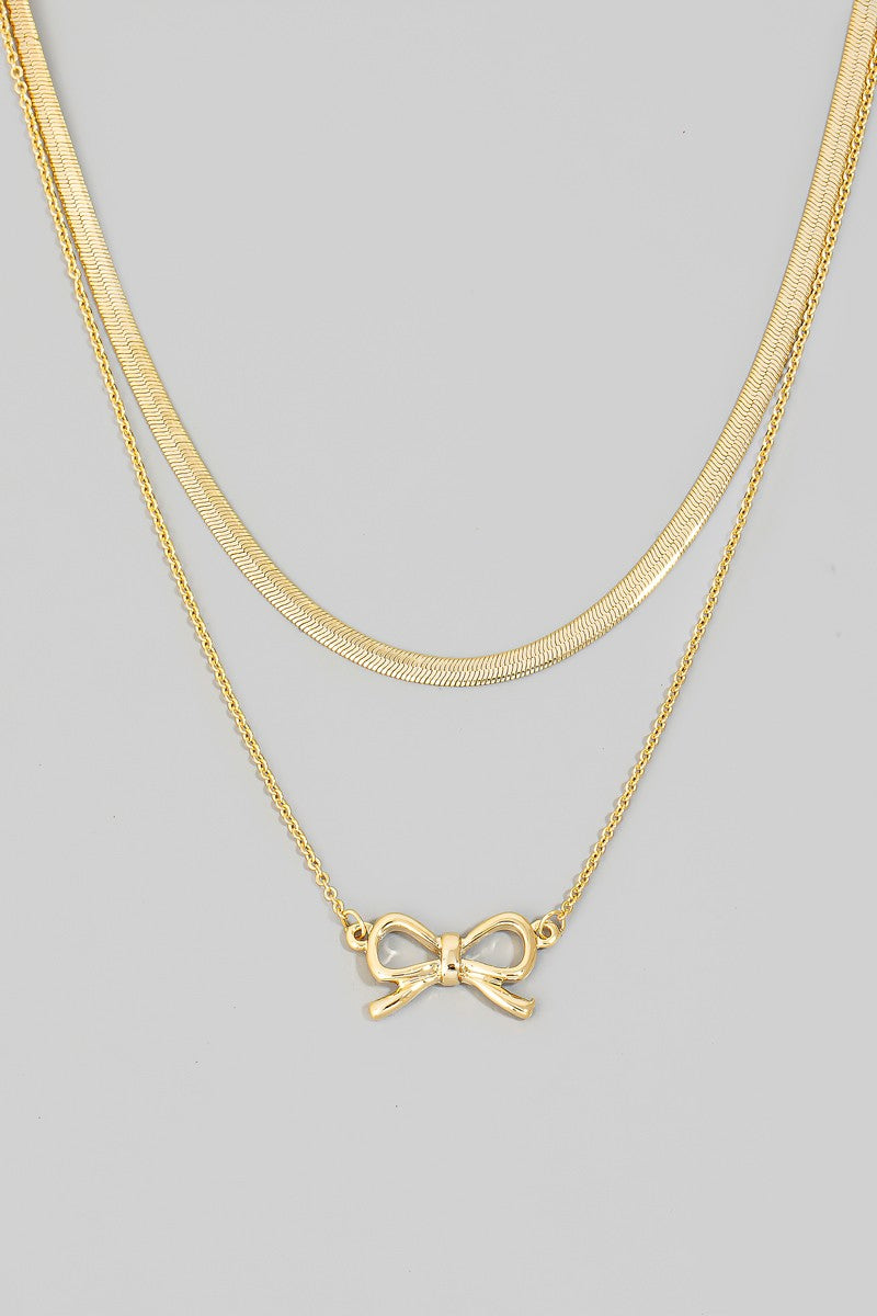 Bow Layered Necklace