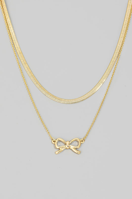 Bow Layered Necklace