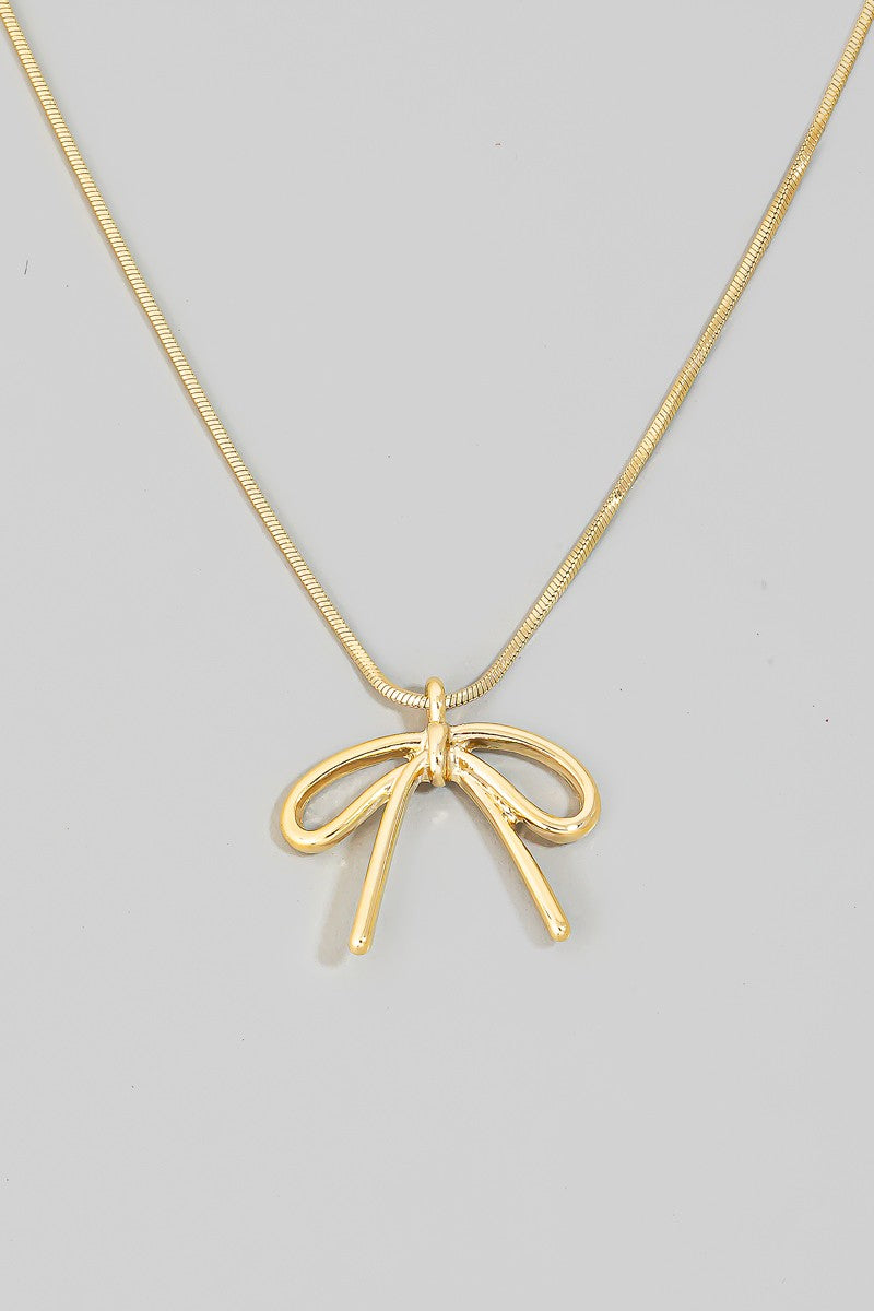 Gold Bow Necklace