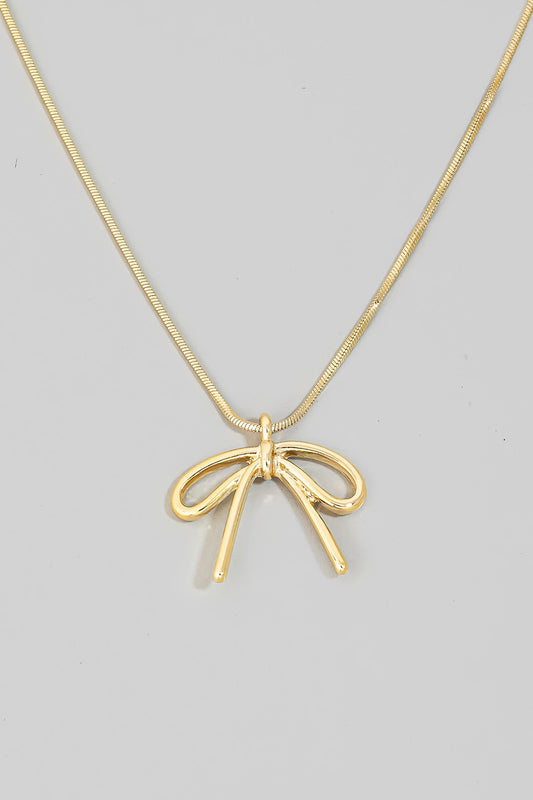 Gold Bow Necklace