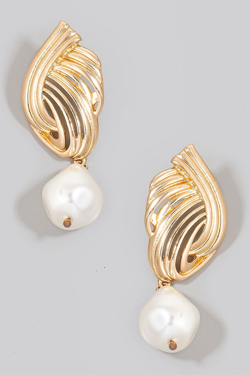 Twist Pearl Drop Earrings