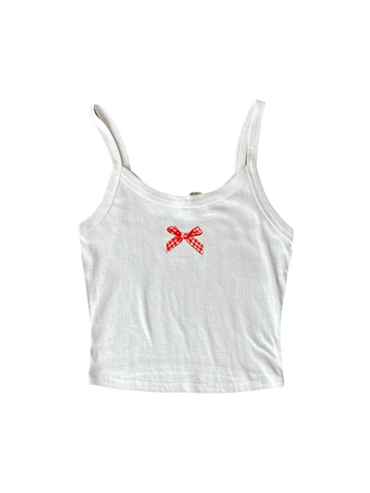Gingham Bow Tank — M