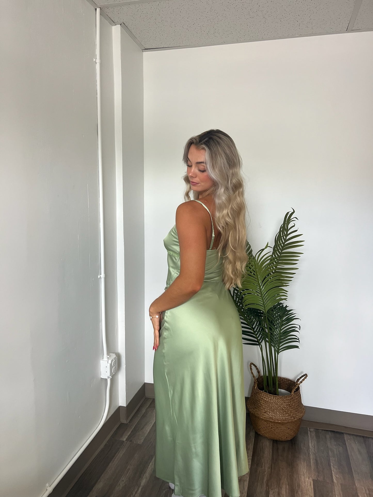 Summer Romance Satin Midi Skirt